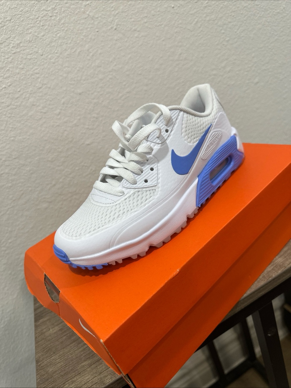 Nike White and Periwinkle Blue Air Max Style Sneakers - Picture 5 of 5
